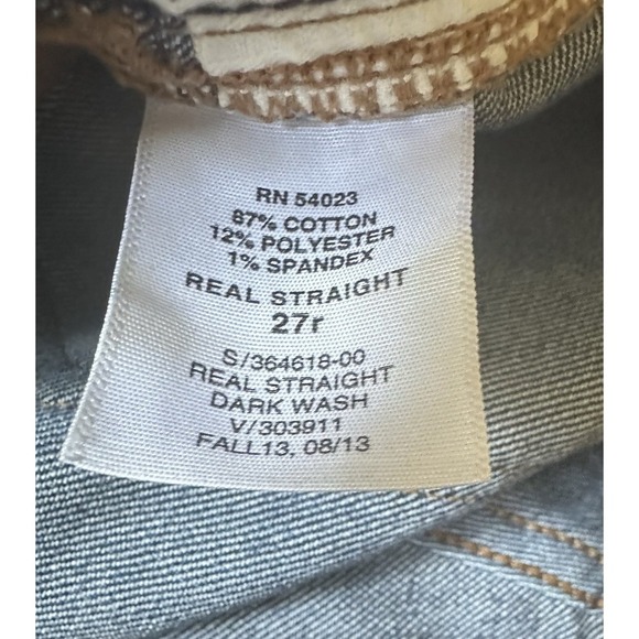 Gap 1969 Real Straight Jeans Women's Size 27R Dark Wash Stretch Denim Mid Rise - Picture 6 of 6